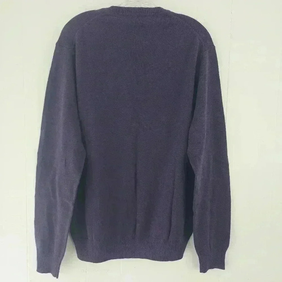 Jos. A. Bank Traveler V Neck Purple Cotton Men's Sweater L - Picture 2 of 7